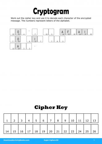 Cryptogram #1 in Super Ciphers 50