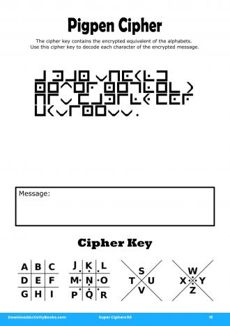 Pigpen Cipher #15 in Super Ciphers 50
