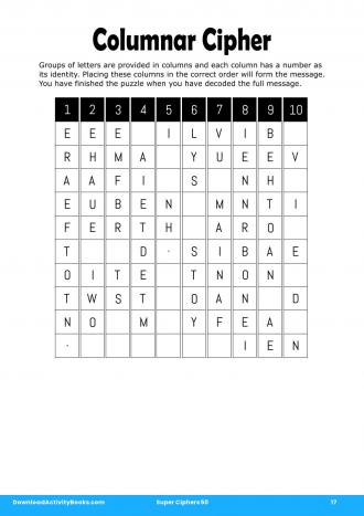 Columnar Cipher #17 in Super Ciphers 50
