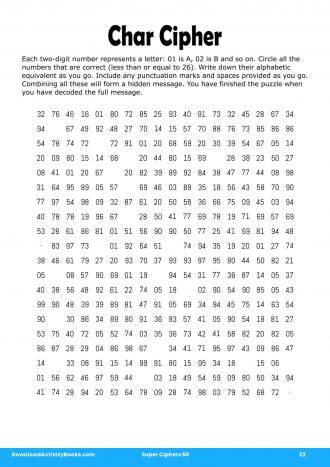 Char Cipher #22 in Super Ciphers 50