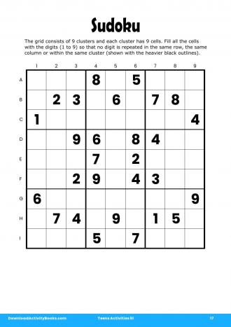 Sudoku #17 in Teens Activities 51