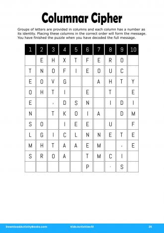 Columnar Cipher #25 in Kids Activities 51