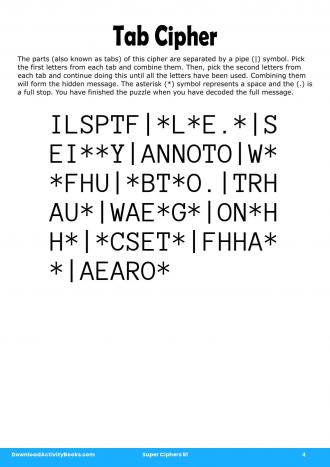 Tab Cipher in Super Ciphers 51