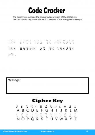 Code Cracker #13 in Super Ciphers 51