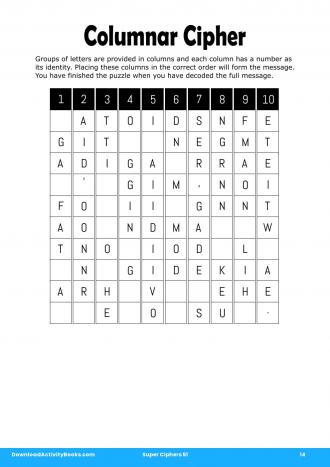 Columnar Cipher #14 in Super Ciphers 51