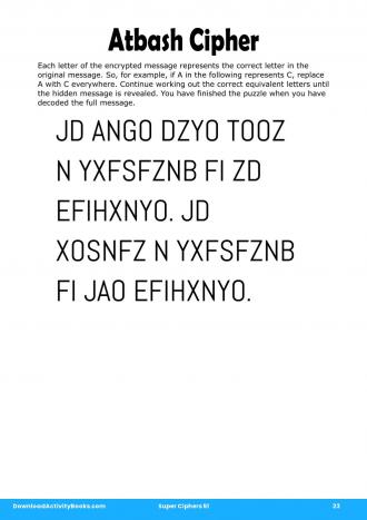 Atbash Cipher #23 in Super Ciphers 51