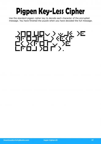Pigpen Cipher #27 in Super Ciphers 51