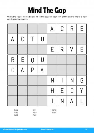 Mind The Gap in Word Games 50