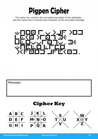 Pigpen Cipher #26 in Teens Activities 52