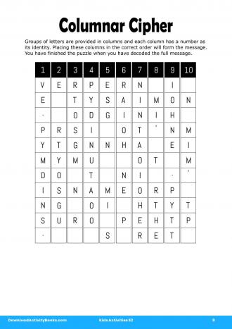 Columnar Cipher #9 in Kids Activities 52