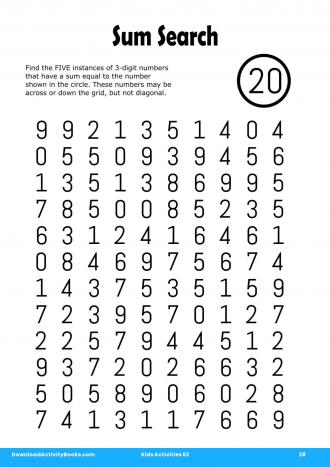 Sum Search #28 in Kids Activities 52