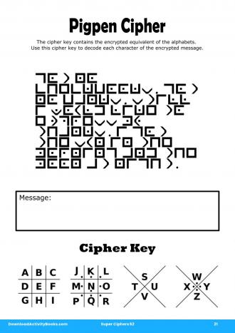 Pigpen Cipher #21 in Super Ciphers 52
