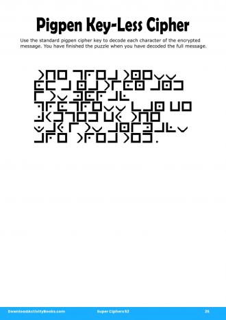 Pigpen Cipher #25 in Super Ciphers 52