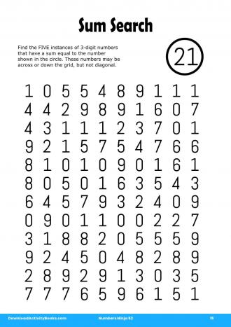 Sum Search #15 in Numbers Ninja 52
