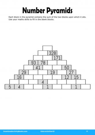 Number Pyramids #17 in Kids Activities 53