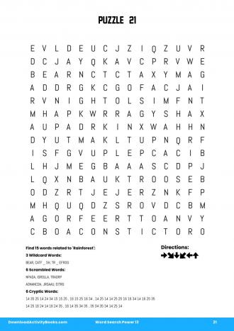 Word Search Power #21 in Word Search Power 13