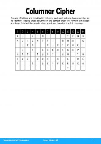 Columnar Cipher #1 in Super Ciphers 53