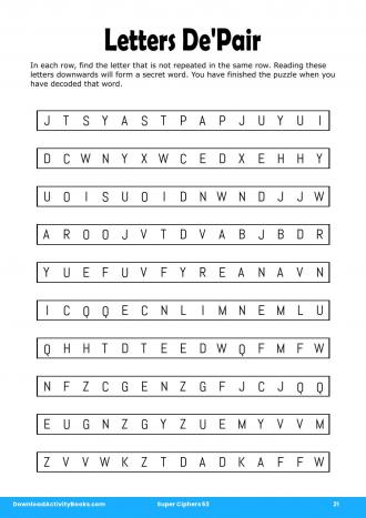 Letters De'Pair #21 in Super Ciphers 53