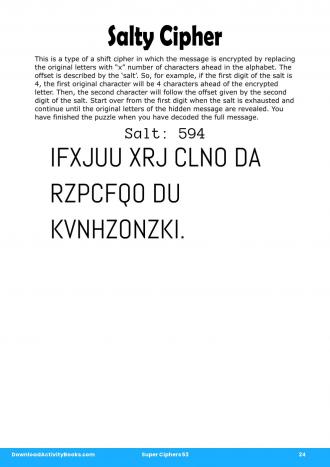 Salty Cipher #24 in Super Ciphers 53