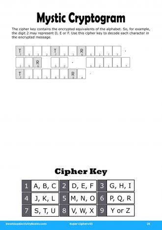Mystic Cryptogram #25 in Super Ciphers 53