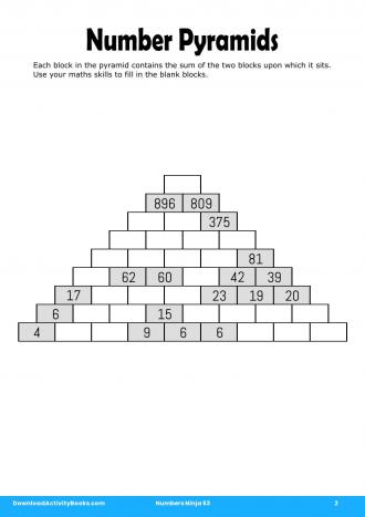 Number Pyramids in Numbers Ninja 53
