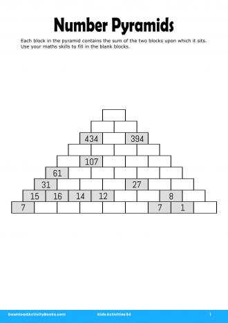 Number Pyramids #1 in Kids Activities 54