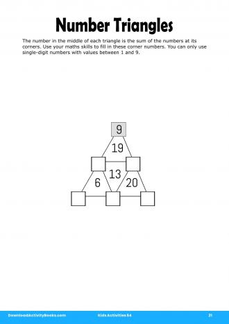 Number Triangles #21 in Kids Activities 54