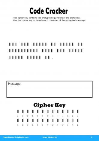Code Cracker #5 in Super Ciphers 54