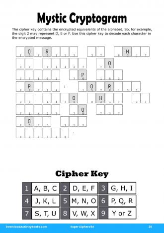 Mystic Cryptogram #25 in Super Ciphers 54