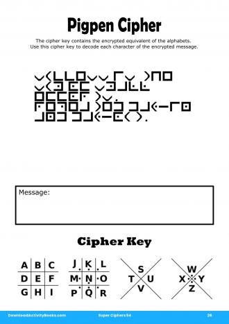 Pigpen Cipher #26 in Super Ciphers 54