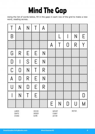 Mind The Gap in Word Games 53