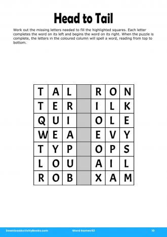 Head to Tail #10 in Word Games 53