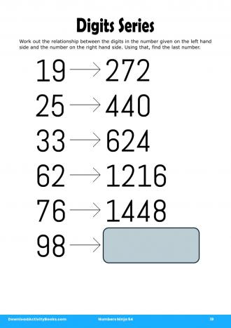 Digits Series in Numbers Ninja 54