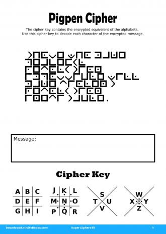 Pigpen Cipher #11 in Super Ciphers 55