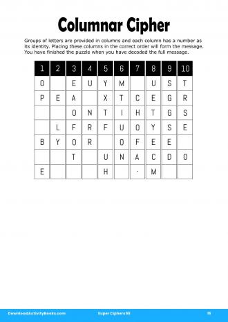 Columnar Cipher #15 in Super Ciphers 55