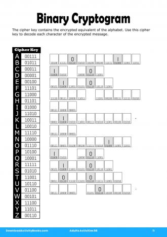 Binary Cryptogram in Adults Activities 56