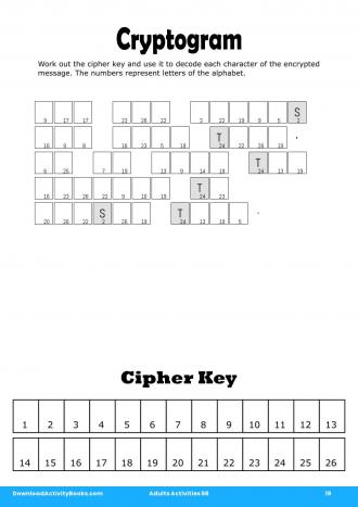Cryptogram #19 in Adults Activities 56