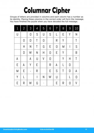 Columnar Cipher #17 in Kids Activities 56