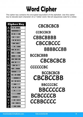 Word Cipher #21 in Kids Activities 56