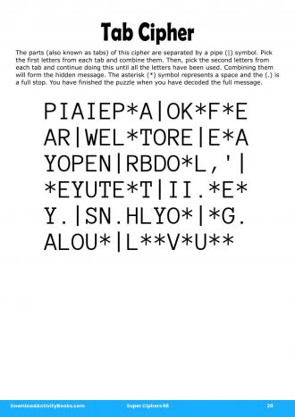 Tab Cipher #20 in Super Ciphers 56