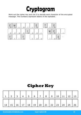Cryptogram in Super Ciphers 56