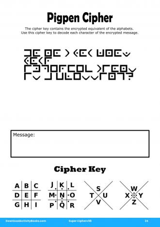 Pigpen Cipher #24 in Super Ciphers 56