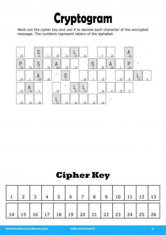Cryptogram #11 in Kids Activities 57