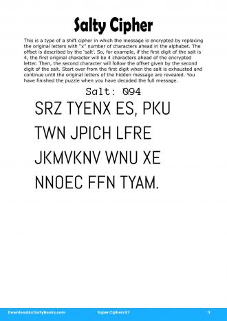 Salty Cipher #11 in Super Ciphers 57