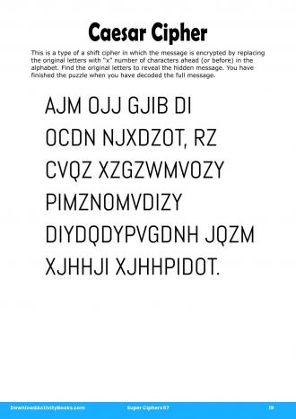 Caesar Cipher #19 in Super Ciphers 57