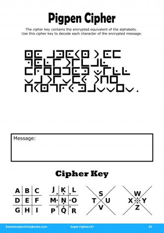 Pigpen Cipher #23 in Super Ciphers 57
