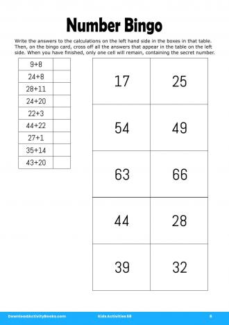 Number Bingo in Kids Activities 58
