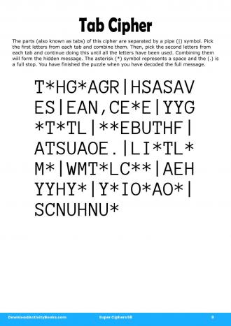 Tab Cipher in Super Ciphers 58