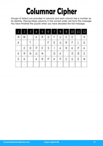 Columnar Cipher in Super Ciphers 58
