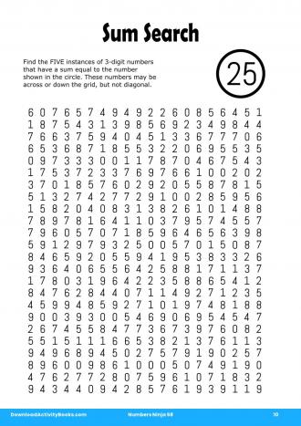 Sum Search #10 in Numbers Ninja 58